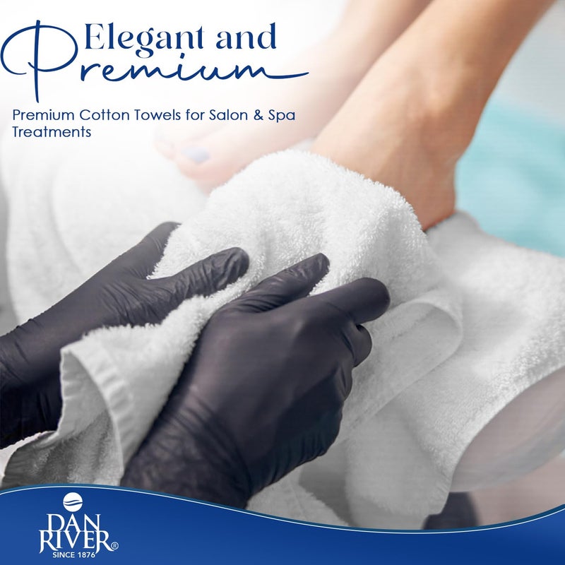 DAN RIVER 100% Cotton Salon Towels Set â€“ 16x26 inches, Pack of 24, Highly Absorbent and Quick-Dry Towels for Hand, Salon, Spa, Beauty, Gyms and Home Hair Care, White - Image 3